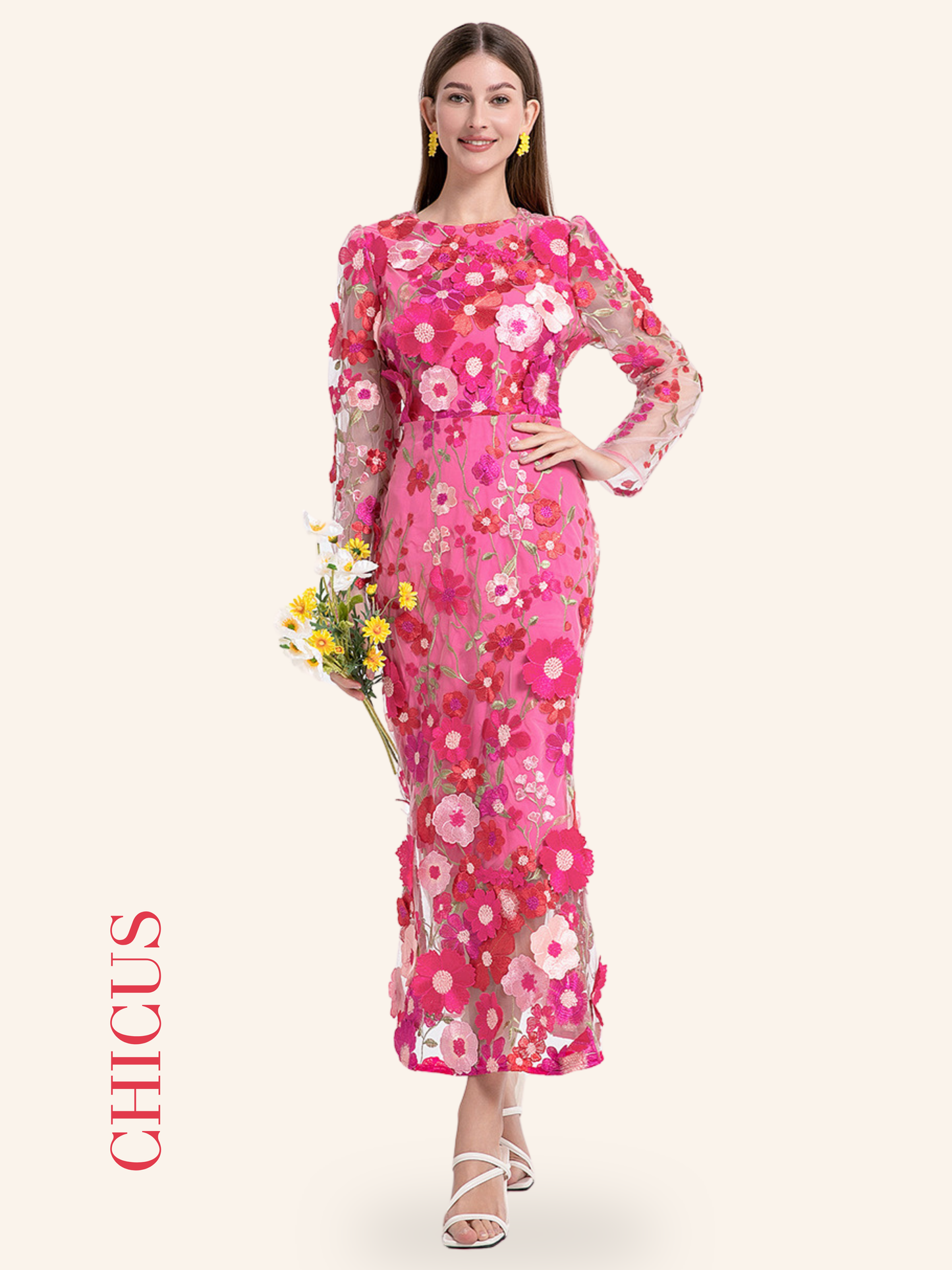 Rosy Royal Garden Kadın Elbise