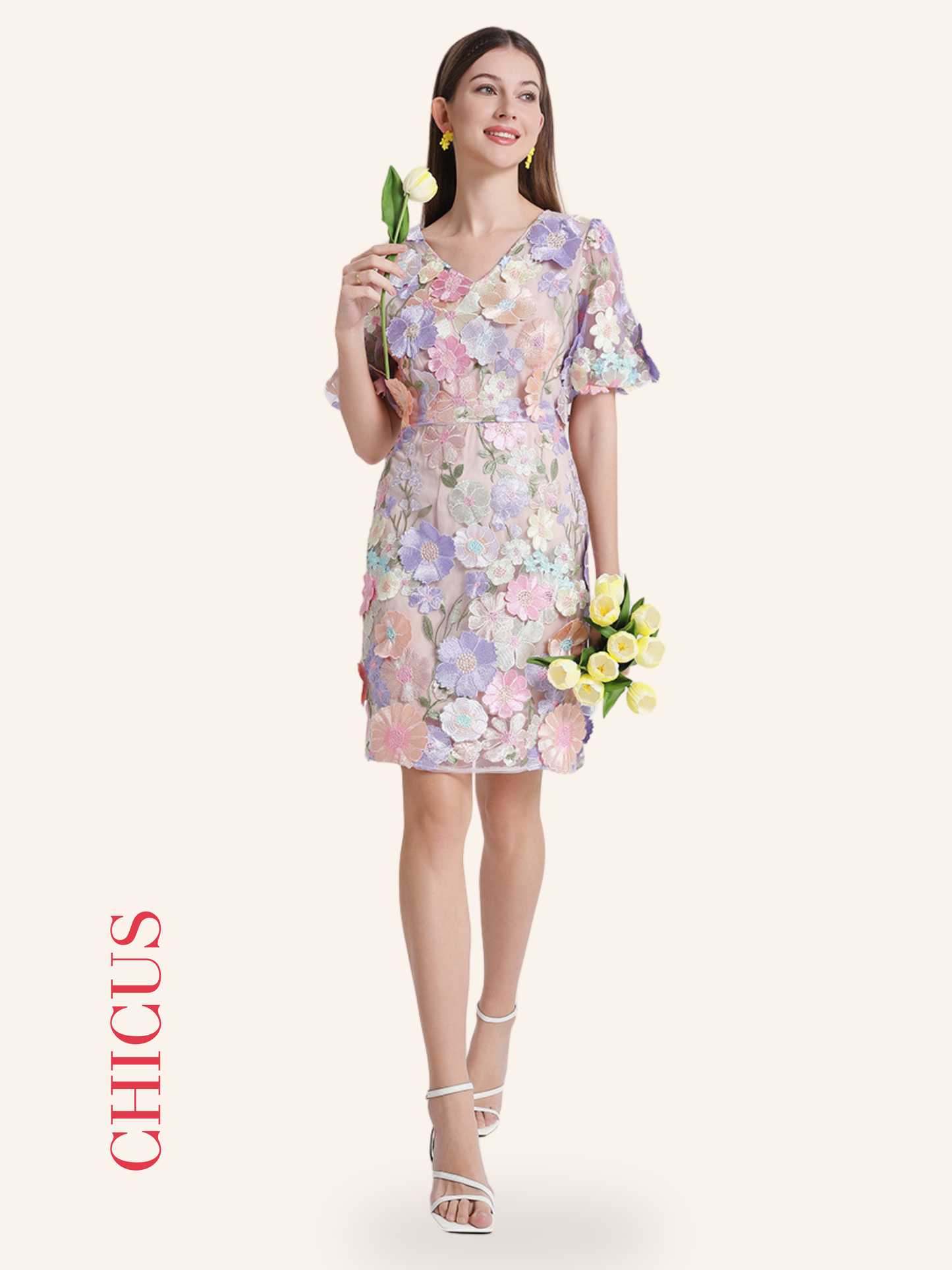 Lilac Happy Garden Kadın Elbise