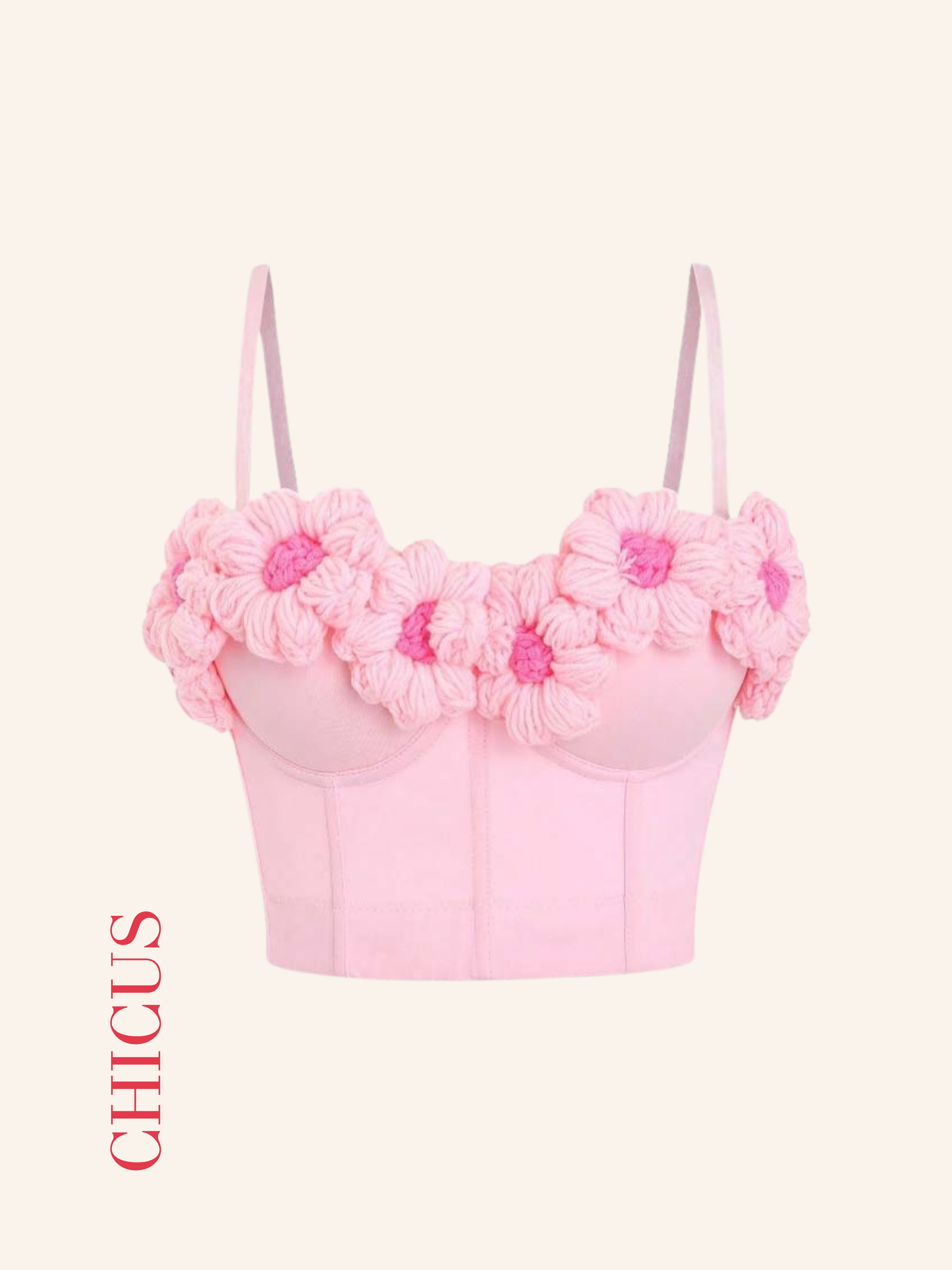 Pinky Flower Kadın Crop