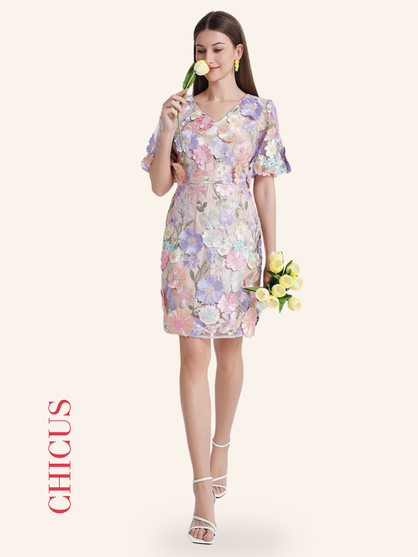 Lilac Happy Garden Kadın Elbise