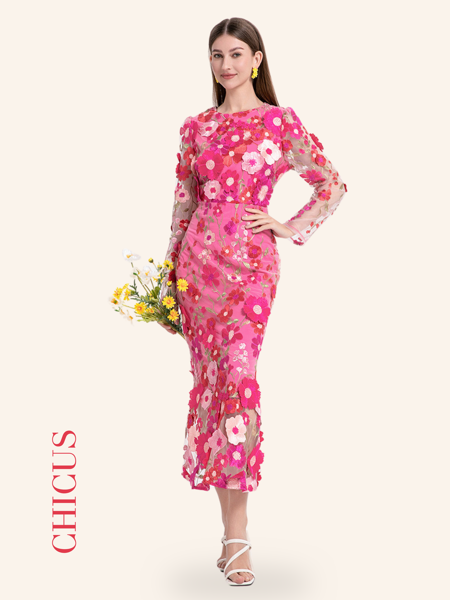 Rosy Royal Garden Kadın Elbise