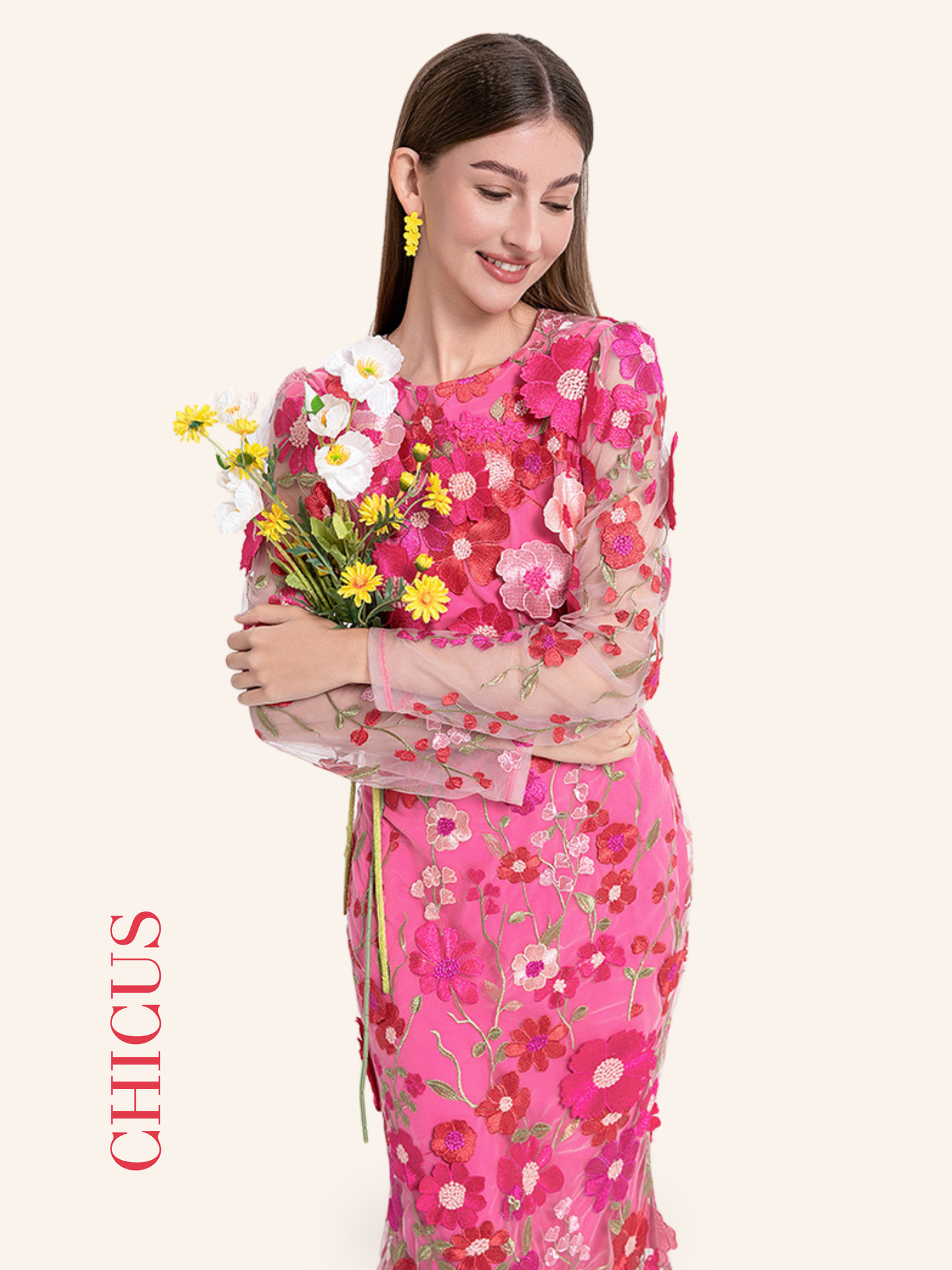 Rosy Royal Garden Kadın Elbise