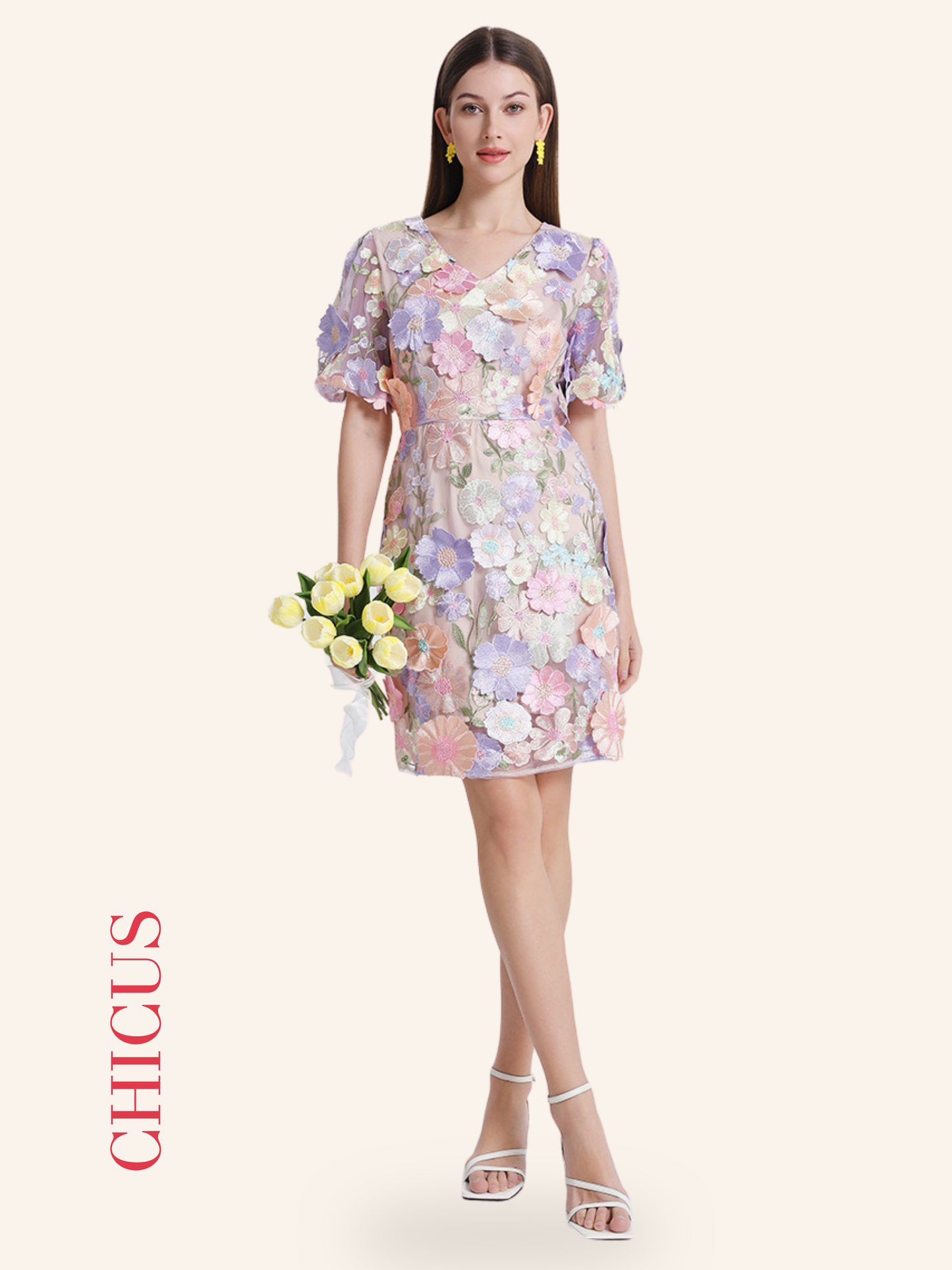 Lilac Happy Garden Kadın Elbise