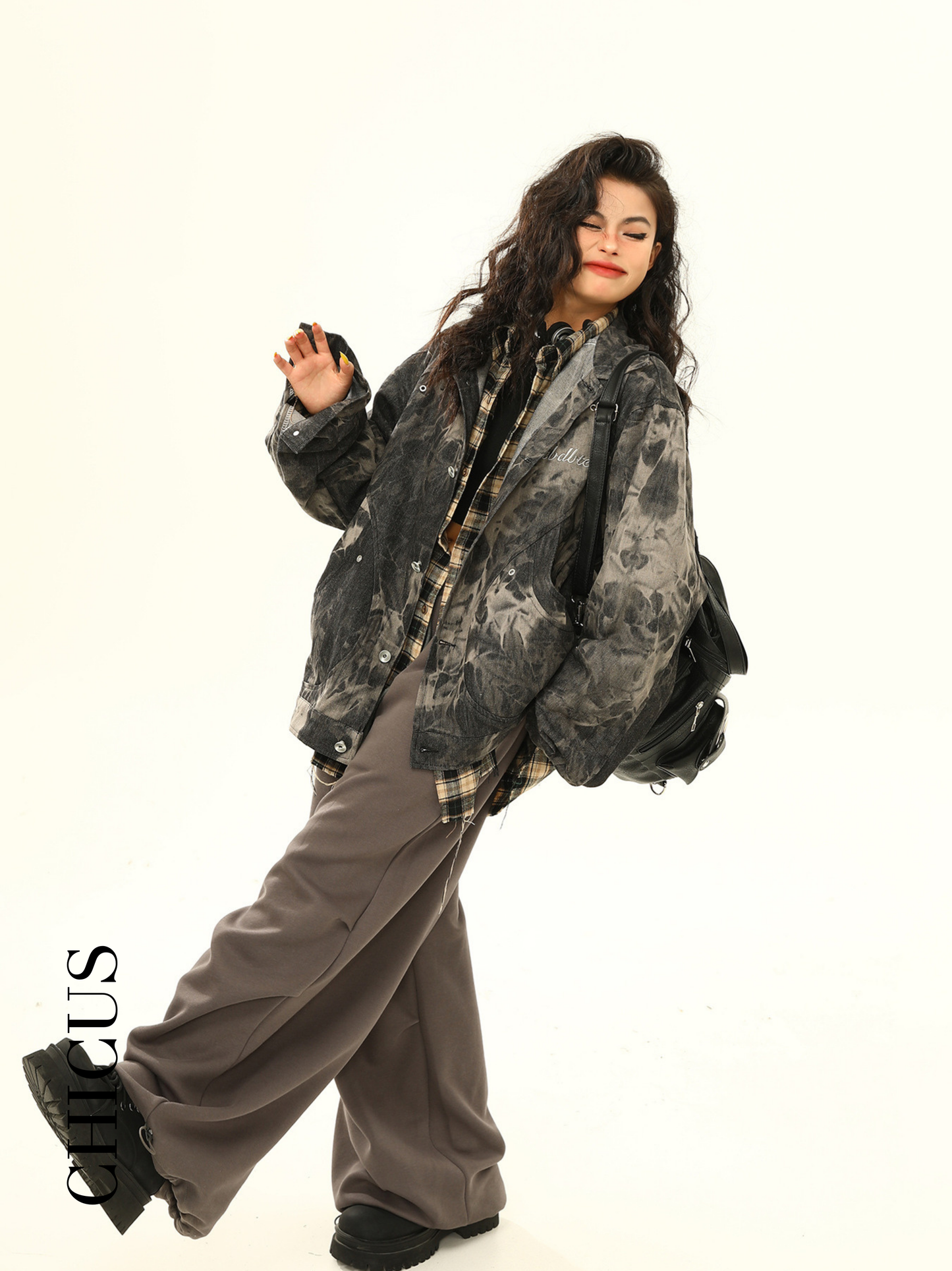 Camouflage Pattern Kadın Kot Ceket