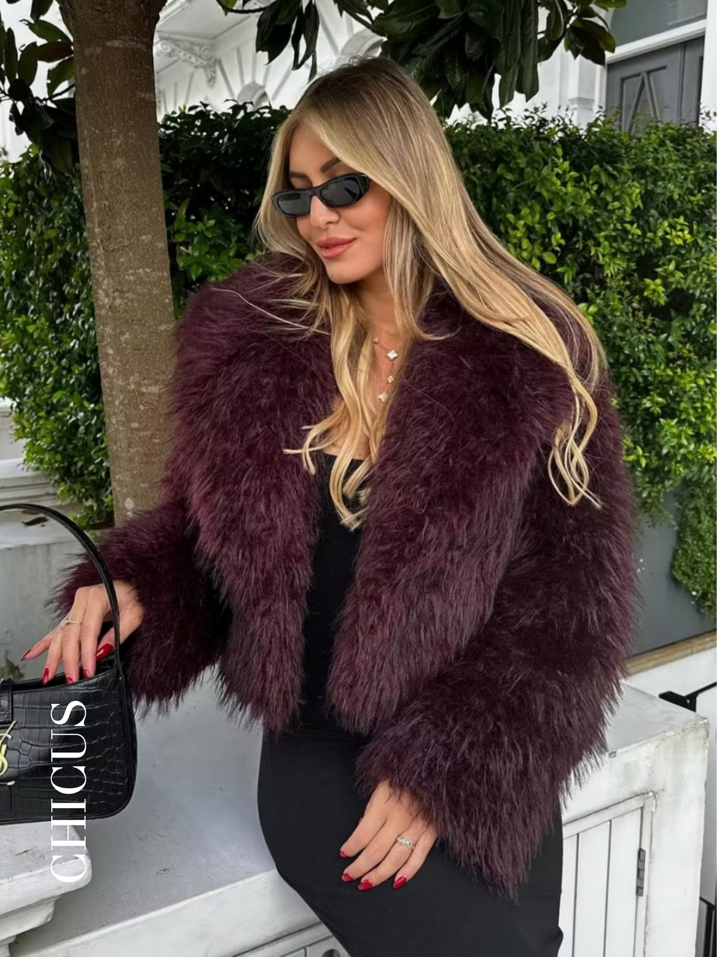 Bordo Exclusive Kadın Kürk Ceket