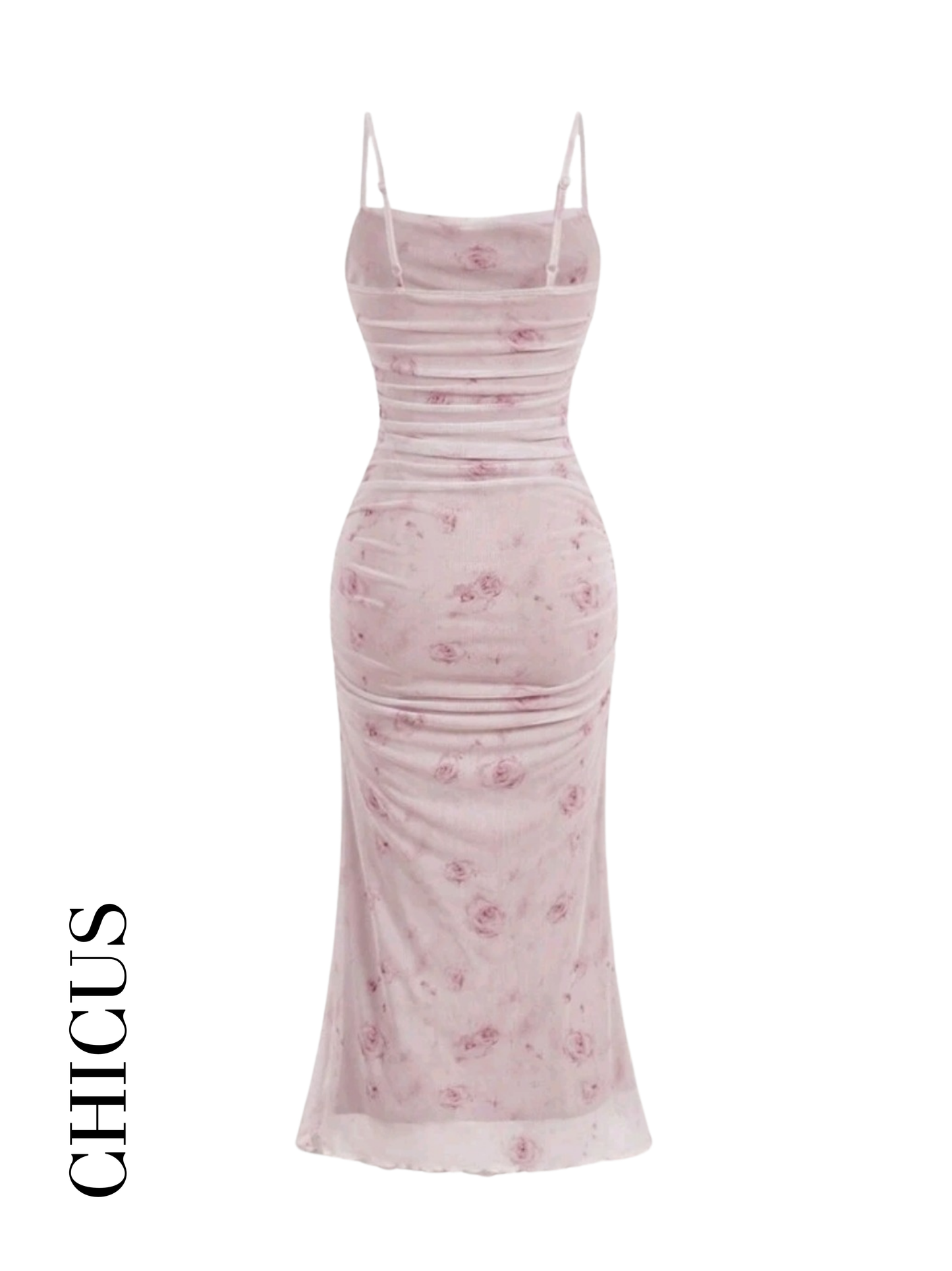 Apricot Çiçek Baskılı Slim Fit Elbise