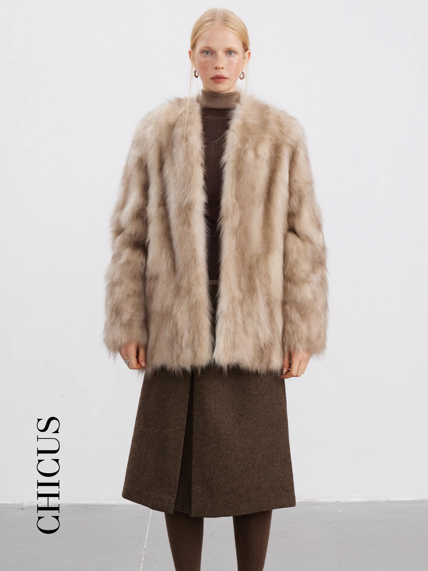 Altın Rakun "Günışığı" Kadın Kürk Ceket