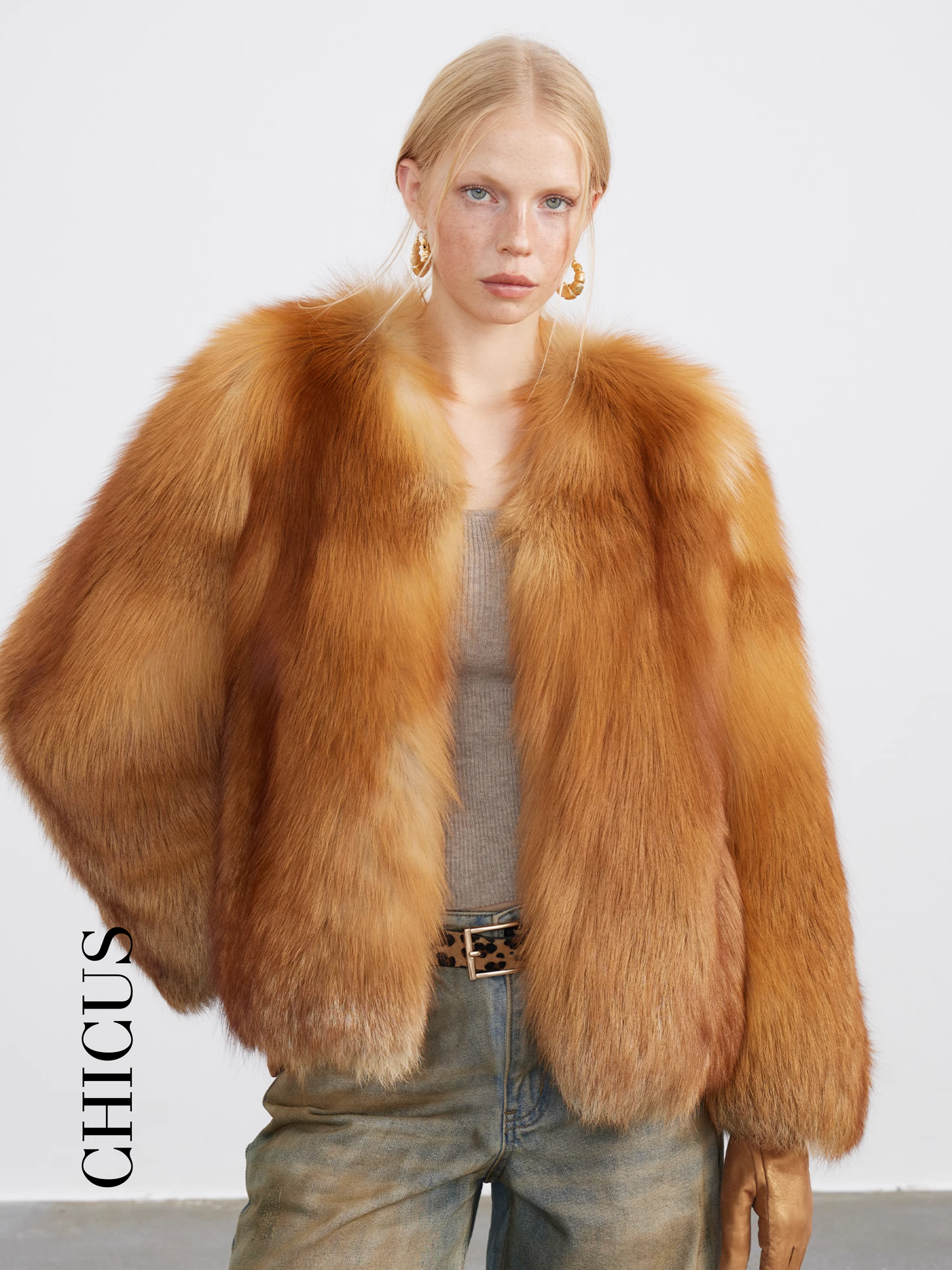 Kızıl Tilki "Tılsımlı Parlaklık" Kadın Kürk Ceket