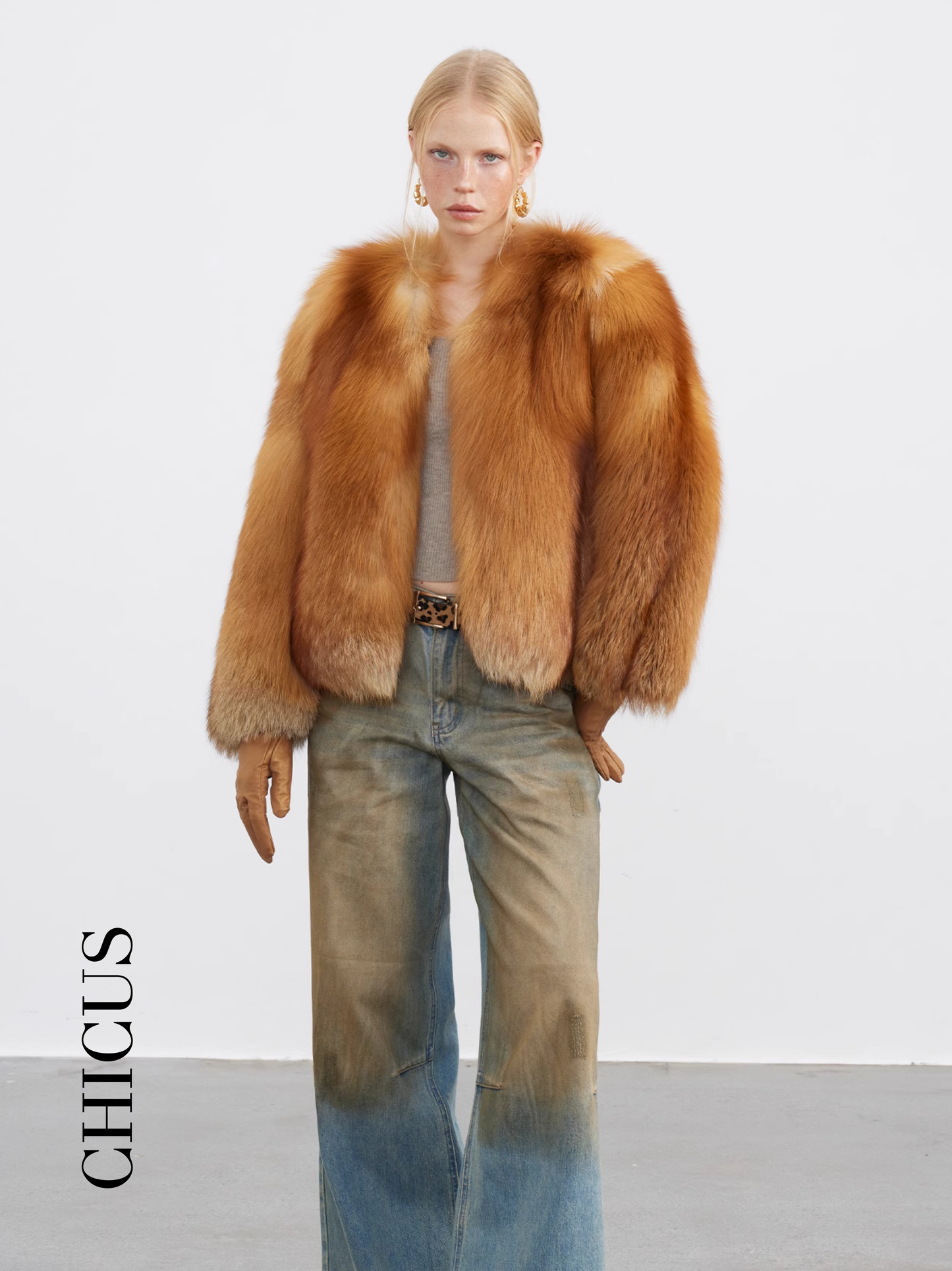 Kızıl Tilki "Tılsımlı Parlaklık" Kadın Kürk Ceket