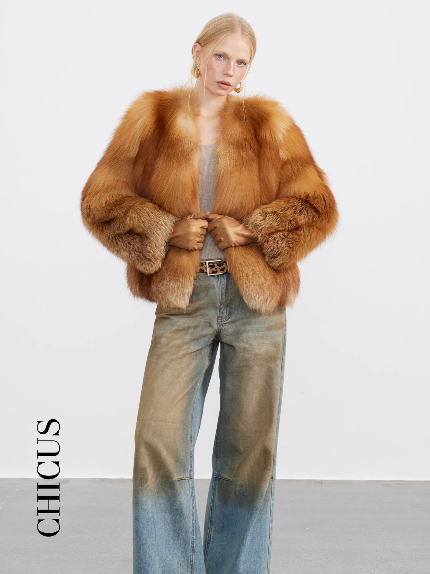 Kızıl Tilki "Tılsımlı Parlaklık" Kadın Kürk Ceket