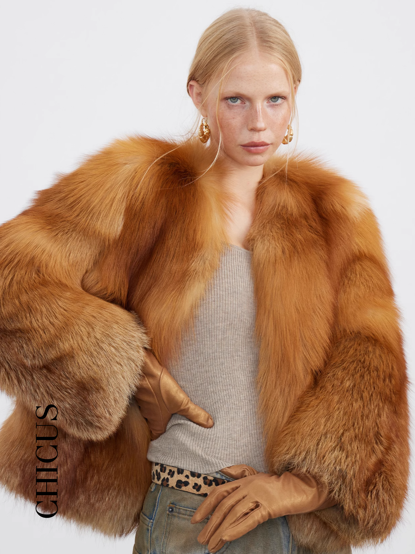 Kızıl Tilki "Tılsımlı Parlaklık" Kadın Kürk Ceket