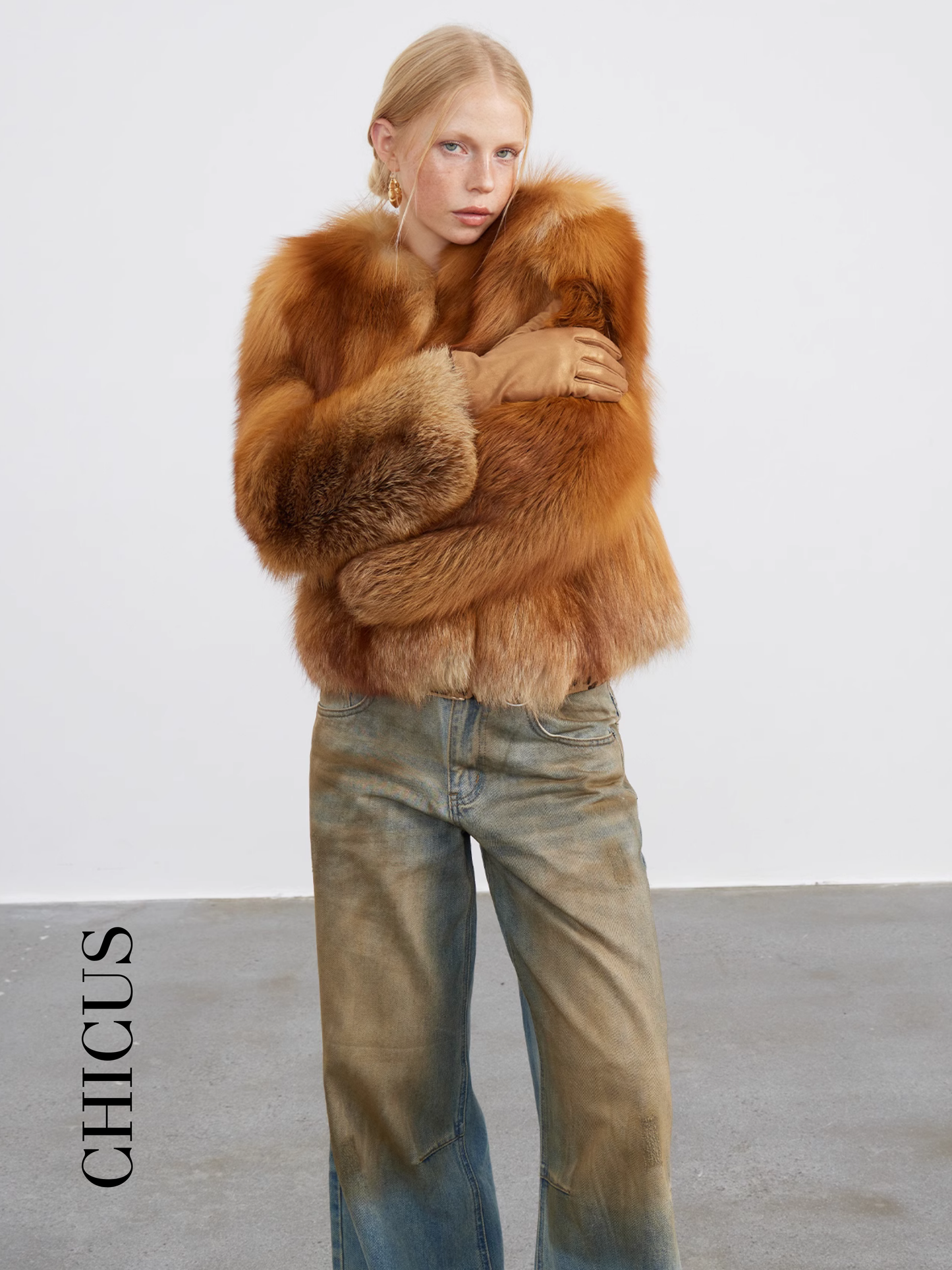 Kızıl Tilki "Tılsımlı Parlaklık" Kadın Kürk Ceket