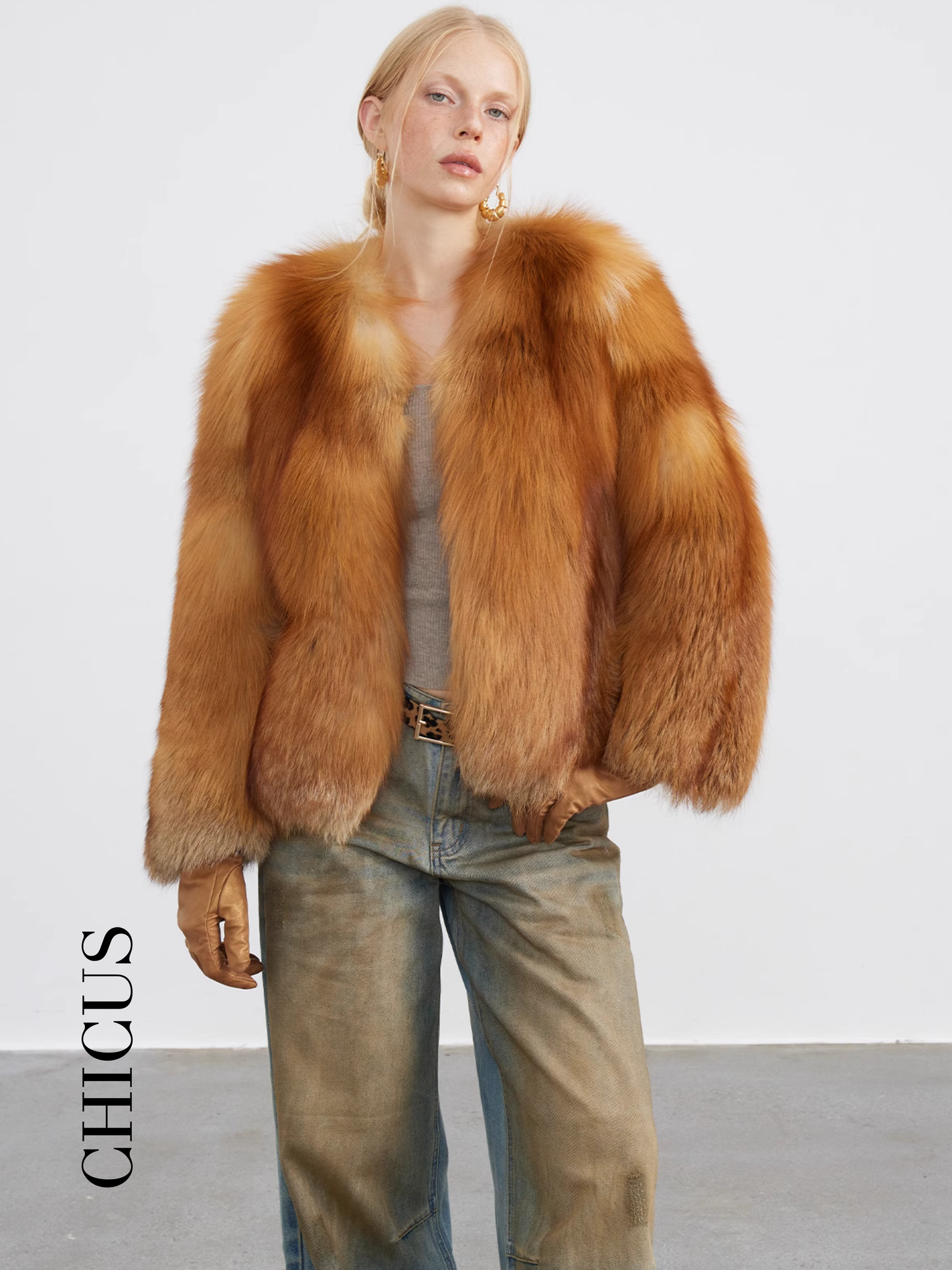 Kızıl Tilki "Tılsımlı Parlaklık" Kadın Kürk Ceket