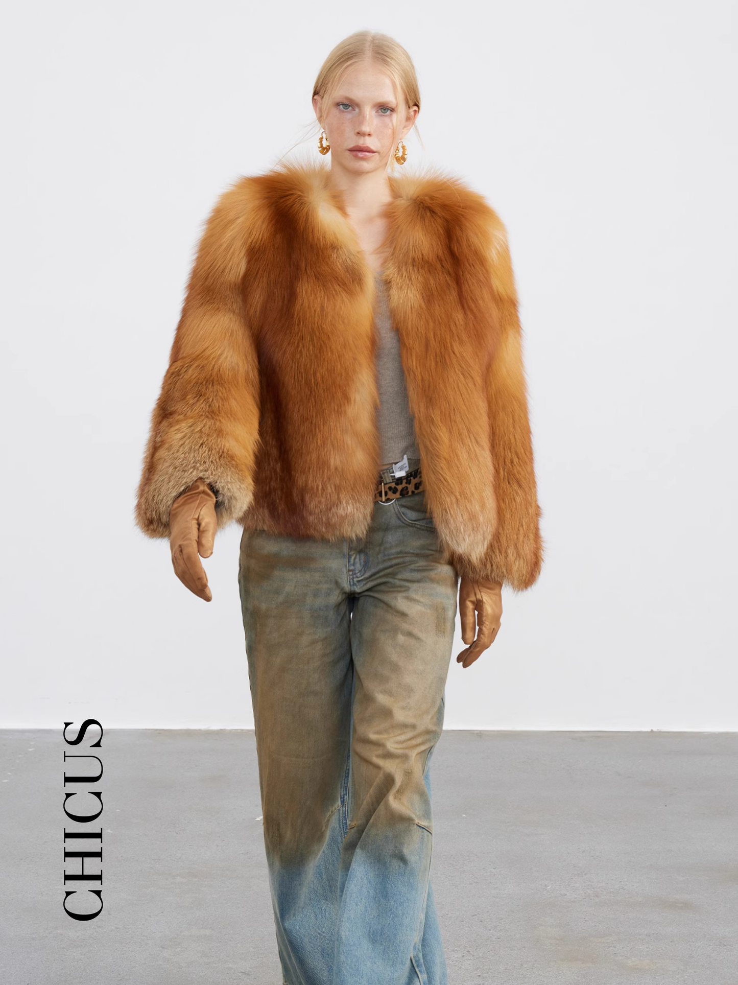 Kızıl Tilki "Tılsımlı Parlaklık" Kadın Kürk Ceket