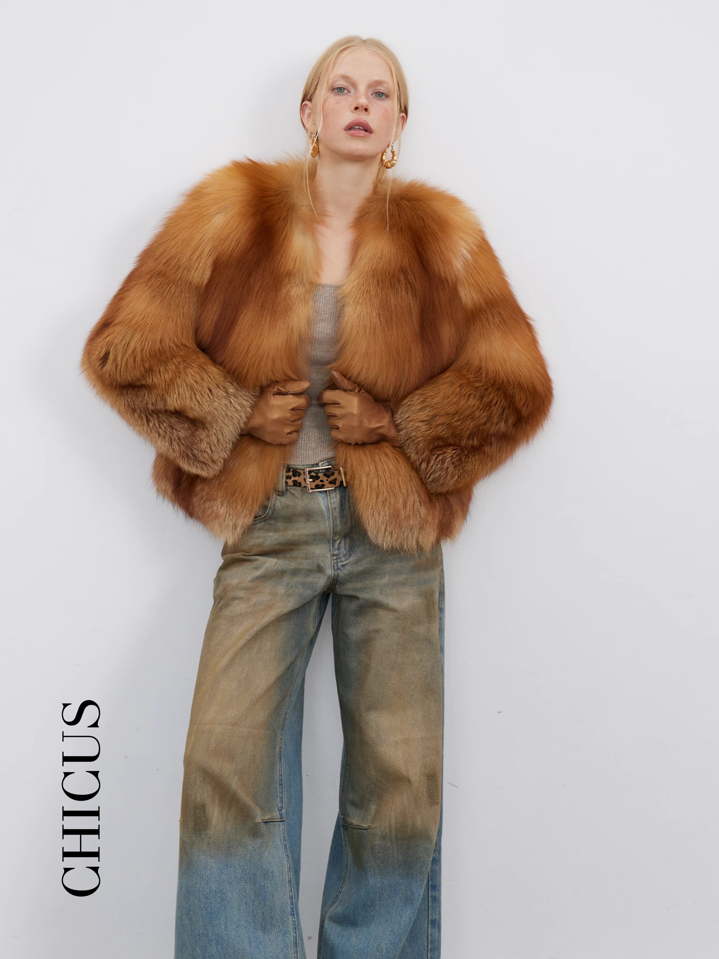 Kızıl Tilki "Tılsımlı Parlaklık" Kadın Kürk Ceket