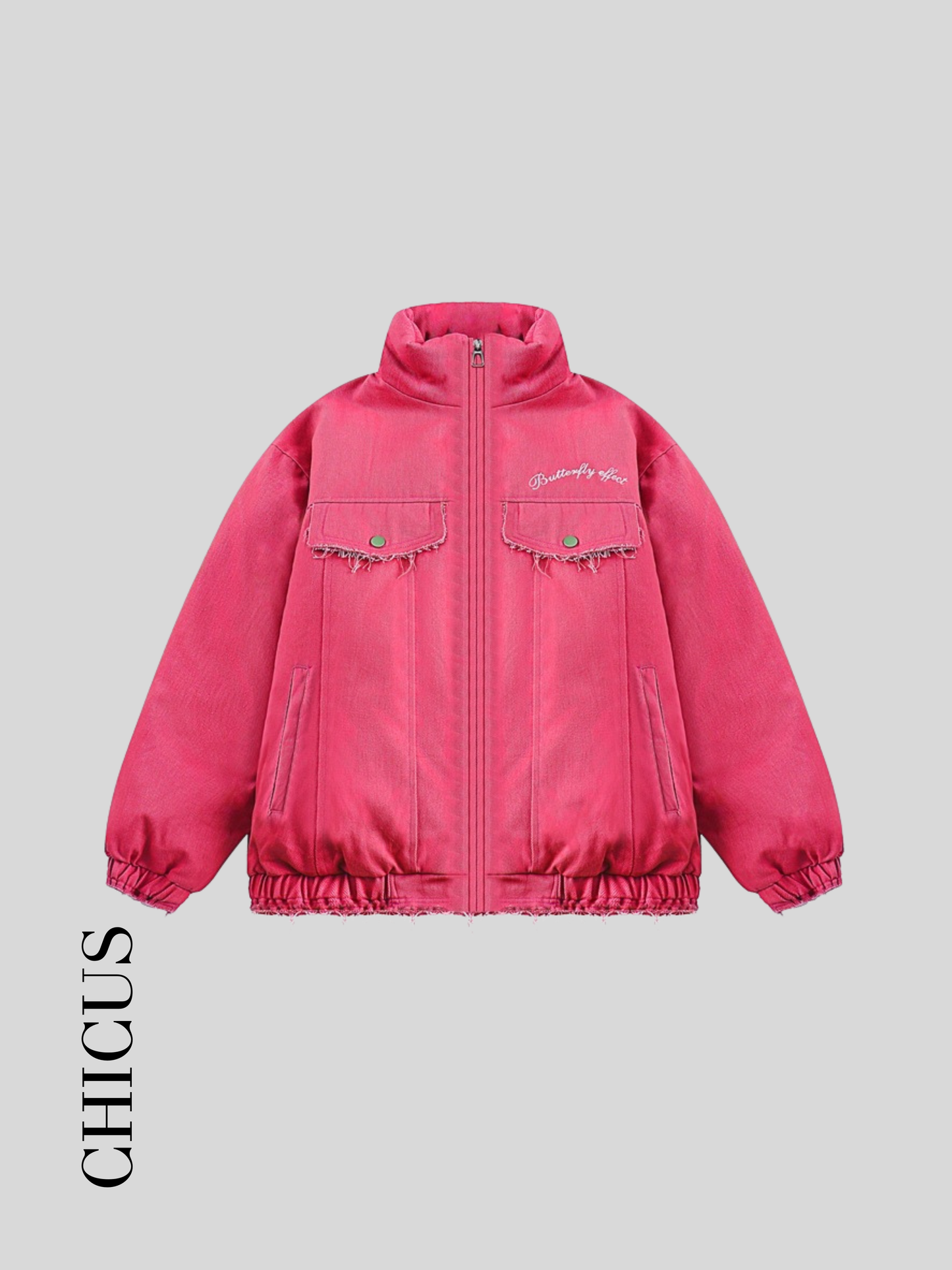 Butterfly Dream Kadın Kot Ceket Pink