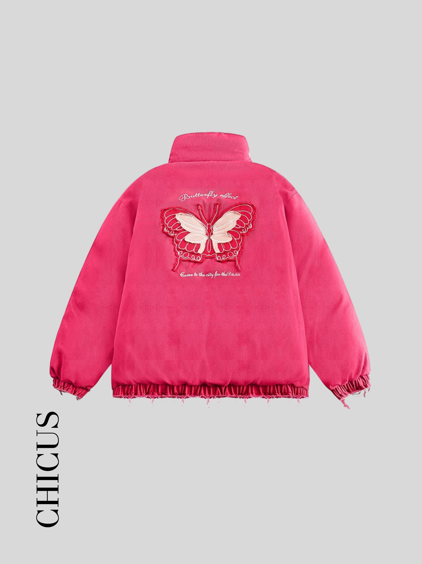 Butterfly Dream Kadın Kot Ceket Pink