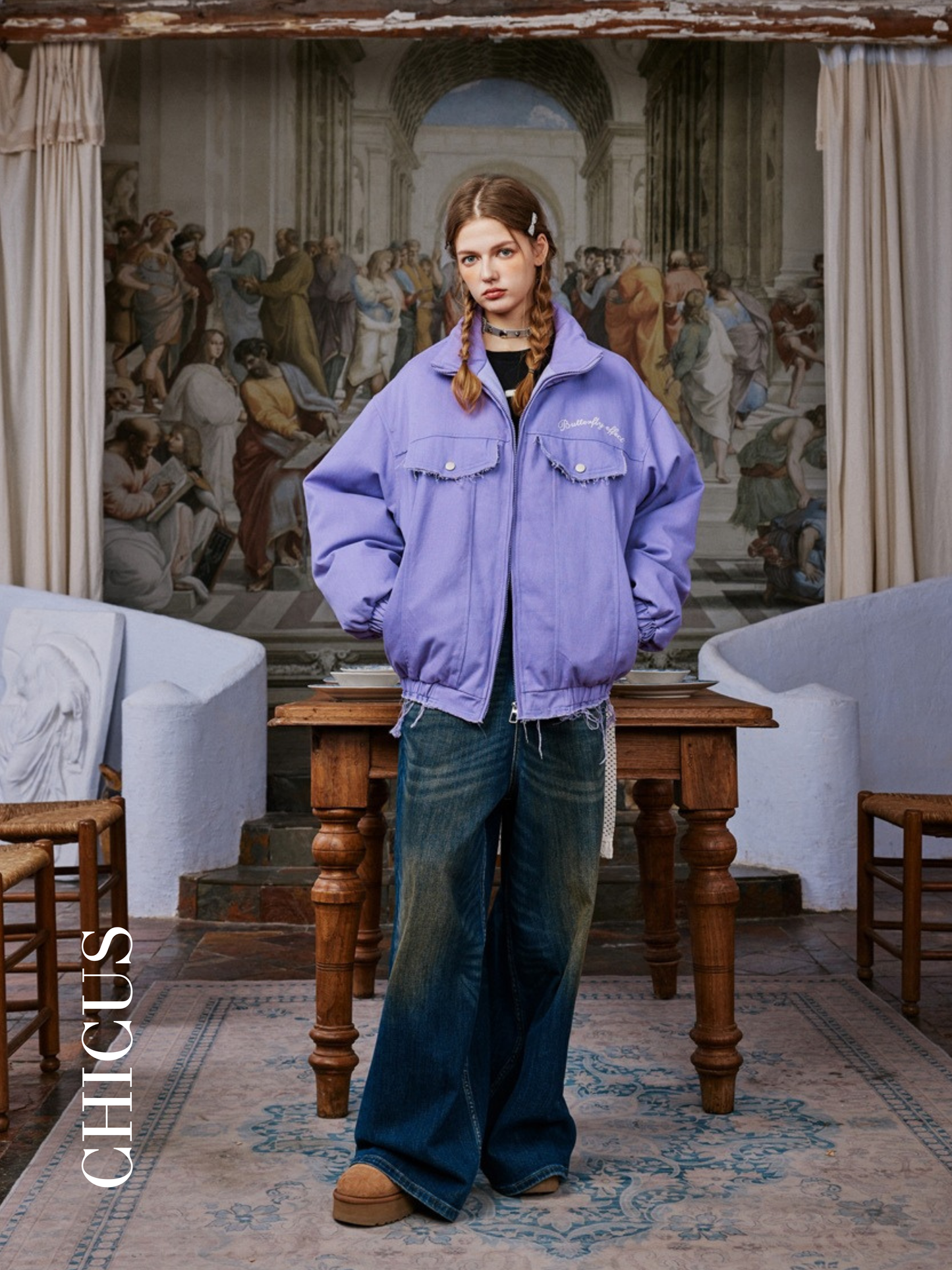 Butterfly Dream Kadın Kot Ceket Lavanta