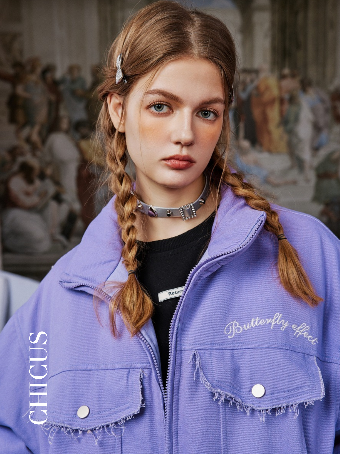 Butterfly Dream Kadın Kot Ceket Lavanta