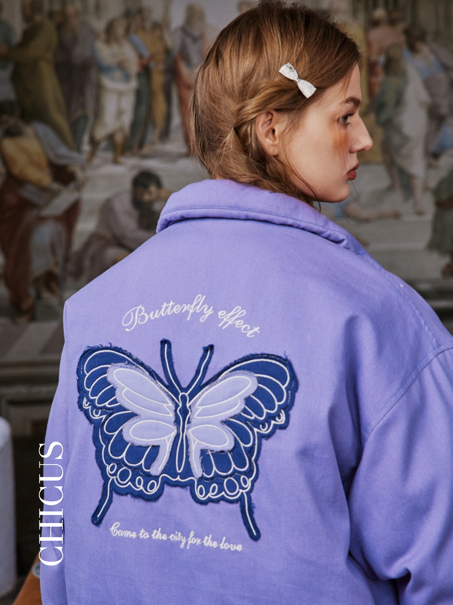 Butterfly Dream Kadın Kot Ceket Lavanta