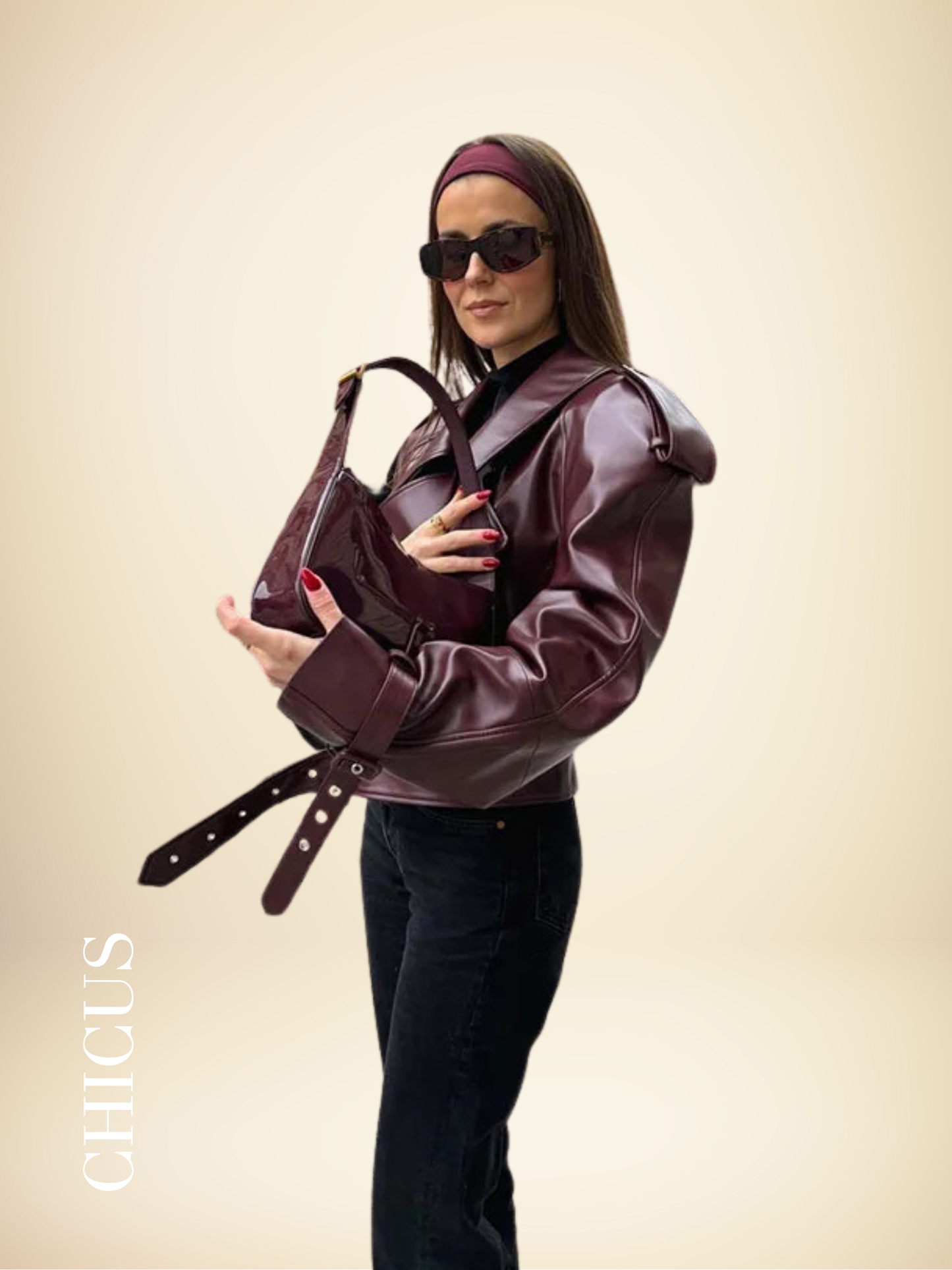 Burgundy Cool Kadın Deri Ceket