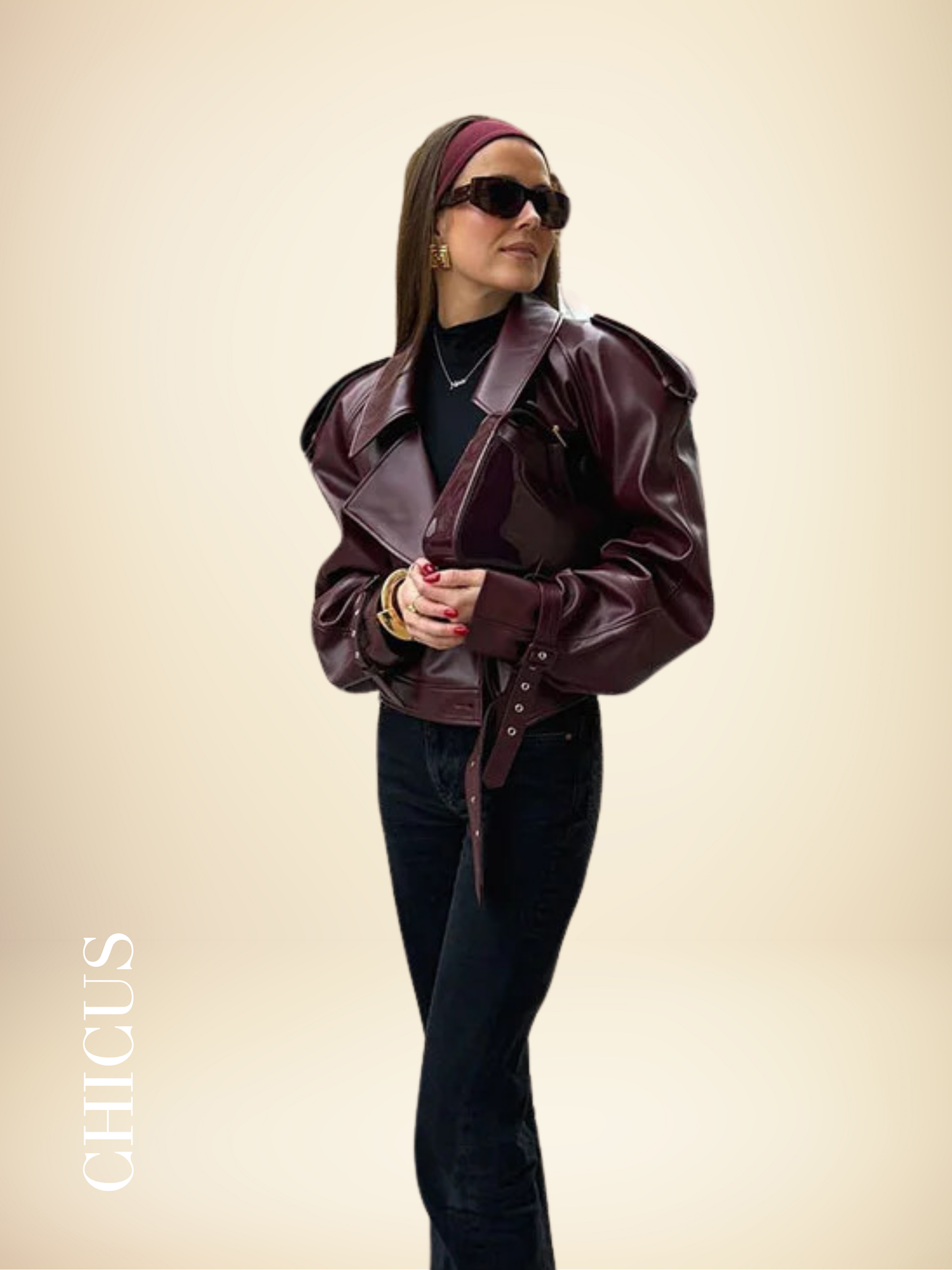 Burgundy Cool Kadın Deri Ceket